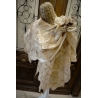 In beige with flower